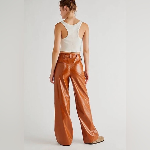 Free People Star-Crossed Lovers Vegan Straight-Leg Pants Size 14.B20 - Picture 6 of 9